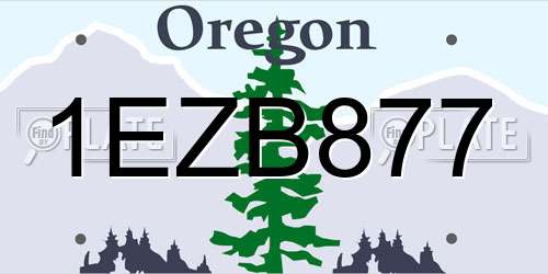 1EZB877 Oregon License Plate