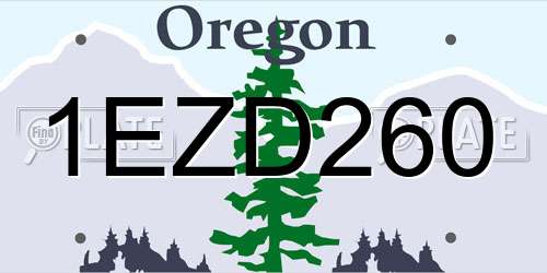1EZD260 Oregon License Plate