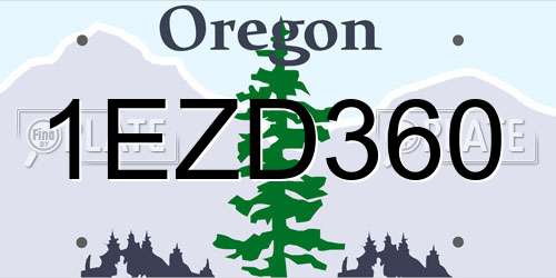 1EZD360 Oregon License Plate