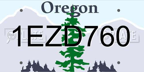 1EZD760 Oregon License Plate