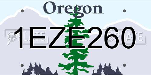 1EZE260 Oregon License Plate