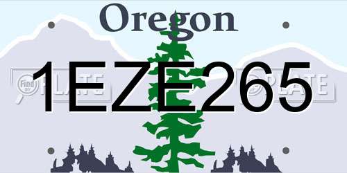 1EZE265 Oregon License Plate