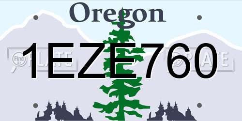 1EZE760 Oregon License Plate