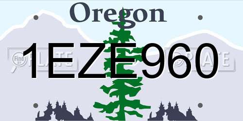 1EZE960 Oregon License Plate