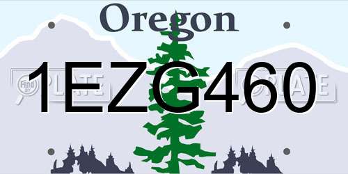 1EZG460 Oregon License Plate