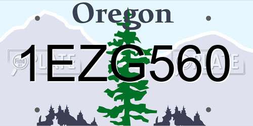 1EZG560 Oregon License Plate