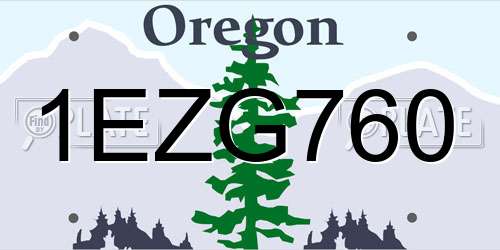 1EZG760 Oregon License Plate