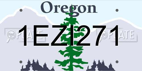 1EZI271 Oregon License Plate