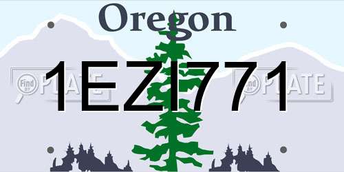 1EZI771 Oregon License Plate