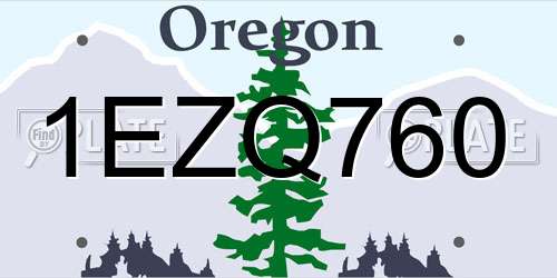 1EZQ760 Oregon License Plate
