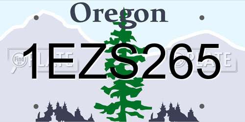 1EZS265 Oregon License Plate