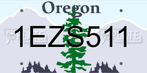 1EZS511 Oregon License Plate