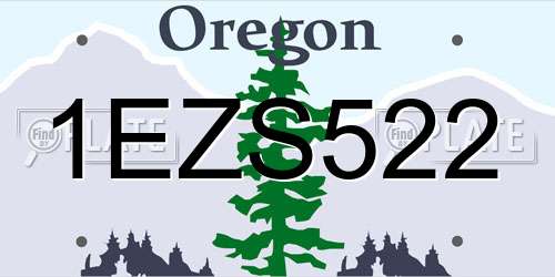 1EZS522 Oregon License Plate