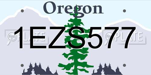 1EZS577 Oregon License Plate