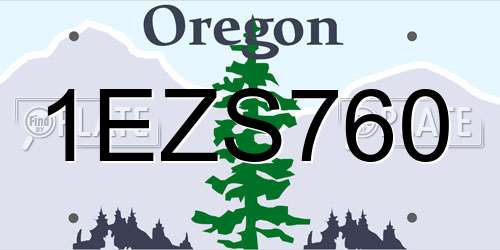 1EZS760 Oregon License Plate