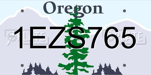 1EZS765 Oregon License Plate