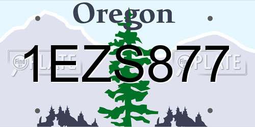 1EZS877 Oregon License Plate