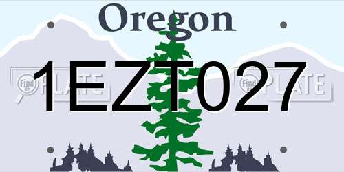 1EZT027 Oregon License Plate
