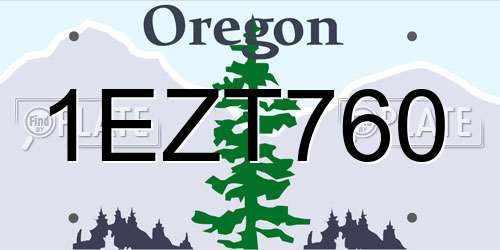 1EZT760 Oregon License Plate