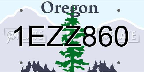 1EZZ860 Oregon License Plate