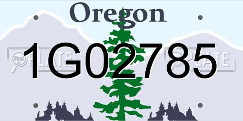 1G02785 Oregon License Plate