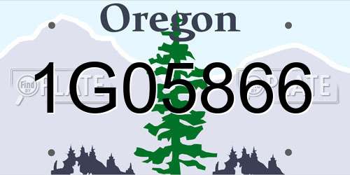 1G05866 Oregon License Plate