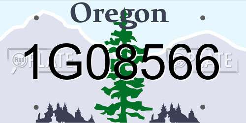1G08566 Oregon License Plate