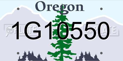 1G10550 Oregon License Plate