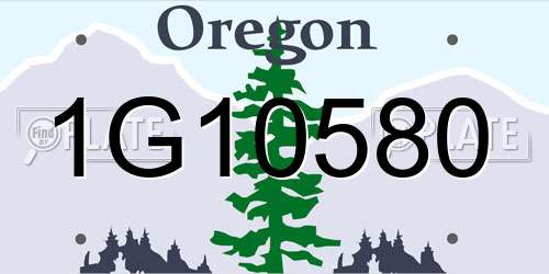 1G10580 Oregon License Plate