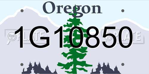 1G10850 Oregon License Plate