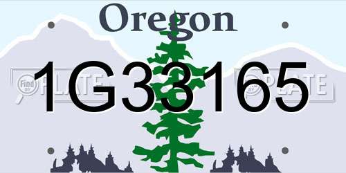 1G33165 Oregon License Plate