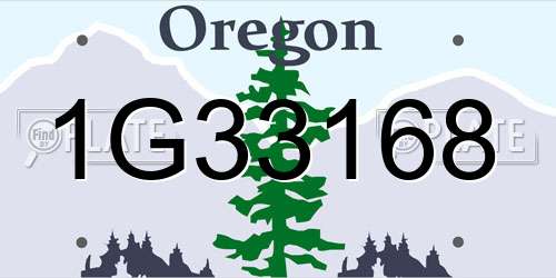 1G33168 Oregon License Plate