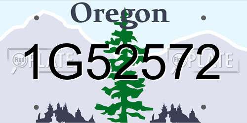 1G52572 Oregon License Plate