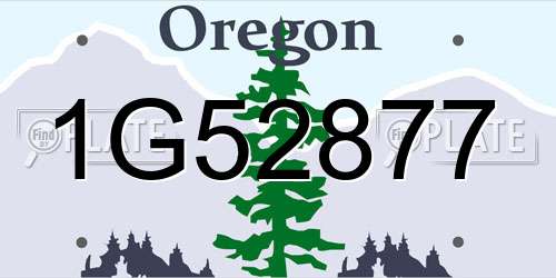1G52877 Oregon License Plate