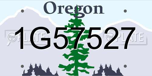 1G57527 Oregon License Plate