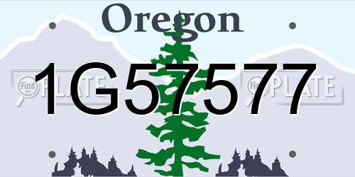 1G57577 Oregon License Plate