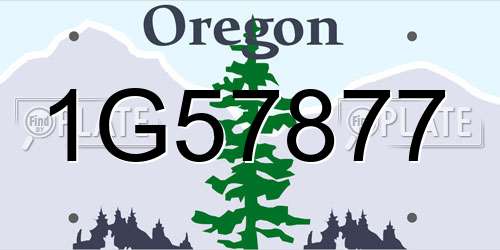 1G57877 Oregon License Plate