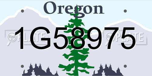 1G58975 Oregon License Plate
