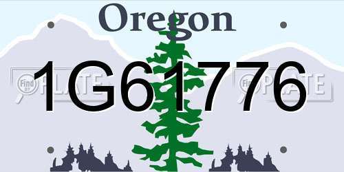 1G61776 Oregon License Plate