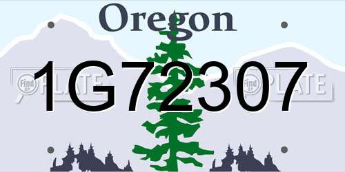 1G72307 Oregon License Plate