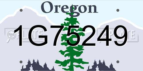 1G75249 Oregon License Plate