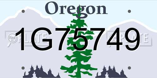 1G75749 Oregon License Plate