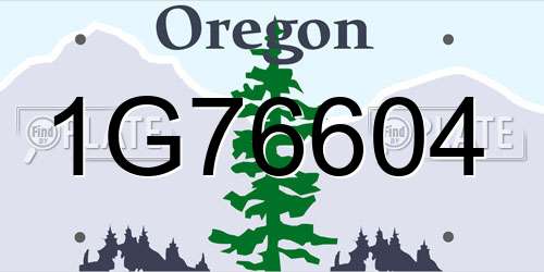 1G76604 Oregon License Plate