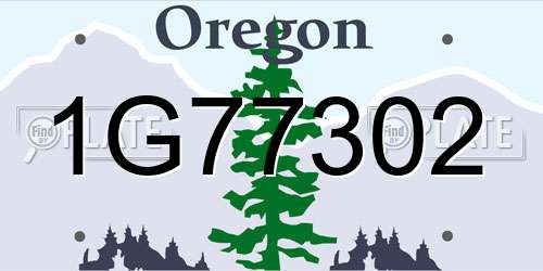 1G77302 Oregon License Plate