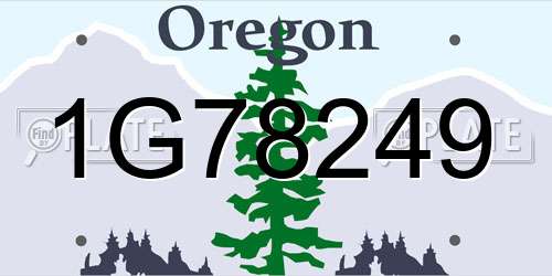 1G78249 Oregon License Plate