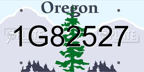1G82527 Oregon License Plate