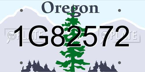 1G82572 Oregon License Plate
