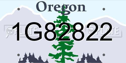 1G82822 Oregon License Plate