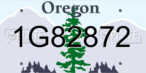 1G82872 Oregon License Plate