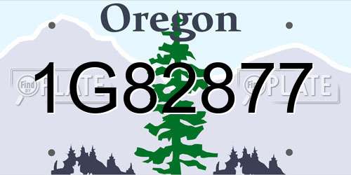 1G82877 Oregon License Plate